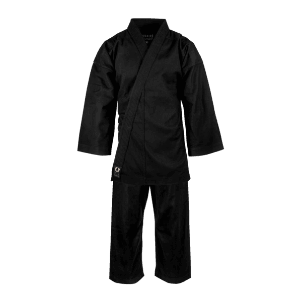 Black martial arts uniform.